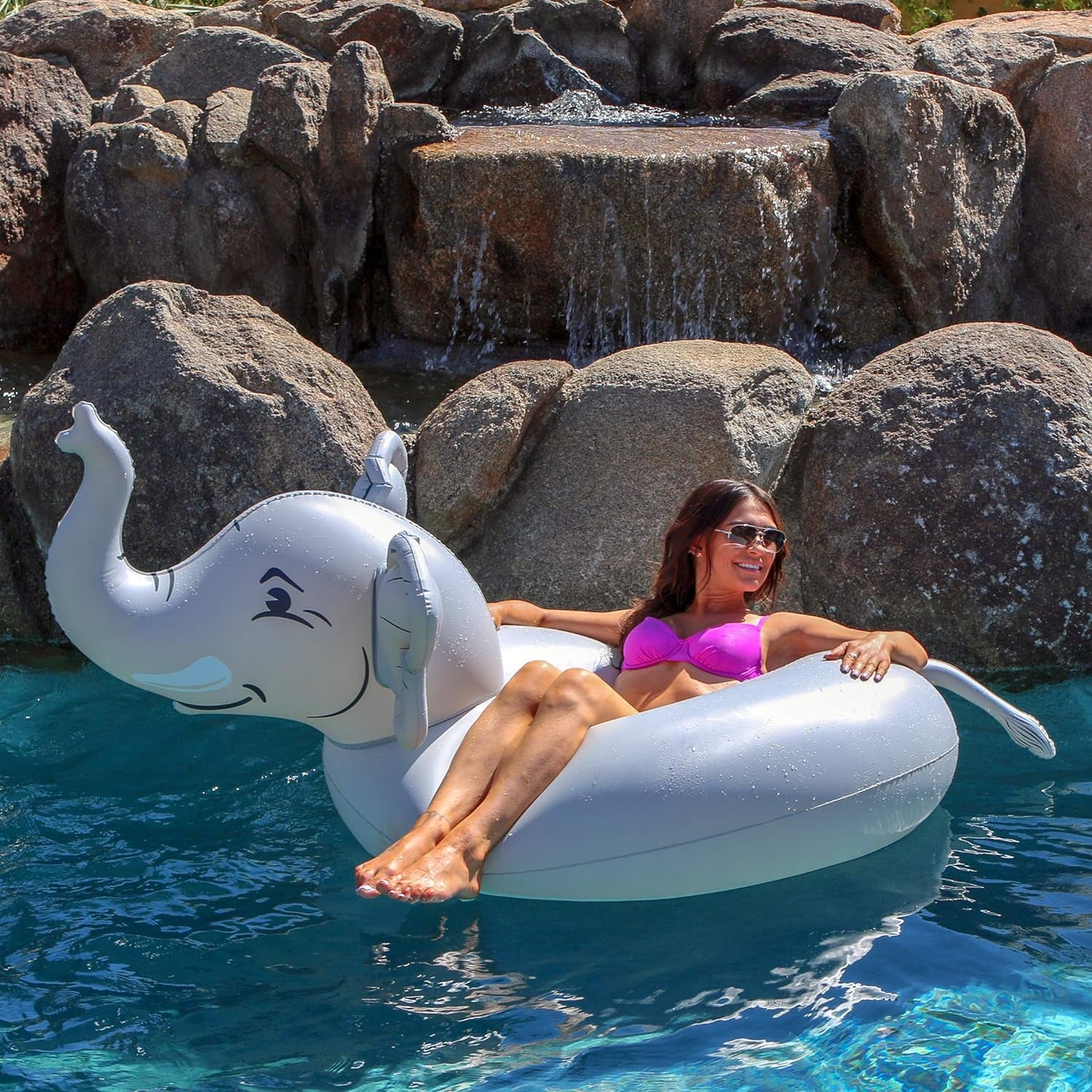 Elephant Pool Float Party Tube - Inflatable Rafts for Adults & Kids