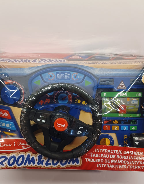 Load image into Gallery viewer, Melissa &amp; Doug Vroom &amp; Zoom Interactive Wooden Dashboard Steering Wheel
