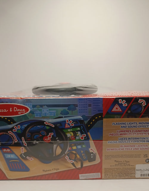 Load image into Gallery viewer, Melissa &amp; Doug Vroom &amp; Zoom Interactive Wooden Dashboard Steering Wheel
