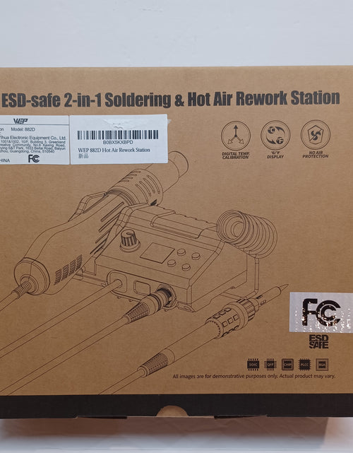 Load image into Gallery viewer, WEP 882D Soldering Iron Station 2-IN-1 SMD Hot Air Rework Station
