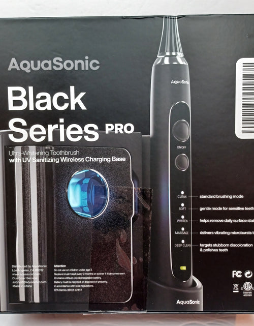 Load image into Gallery viewer, Aquasonic Black Series PRO – Ultra Whitening Toothbrush w UV Sanitizing Base
