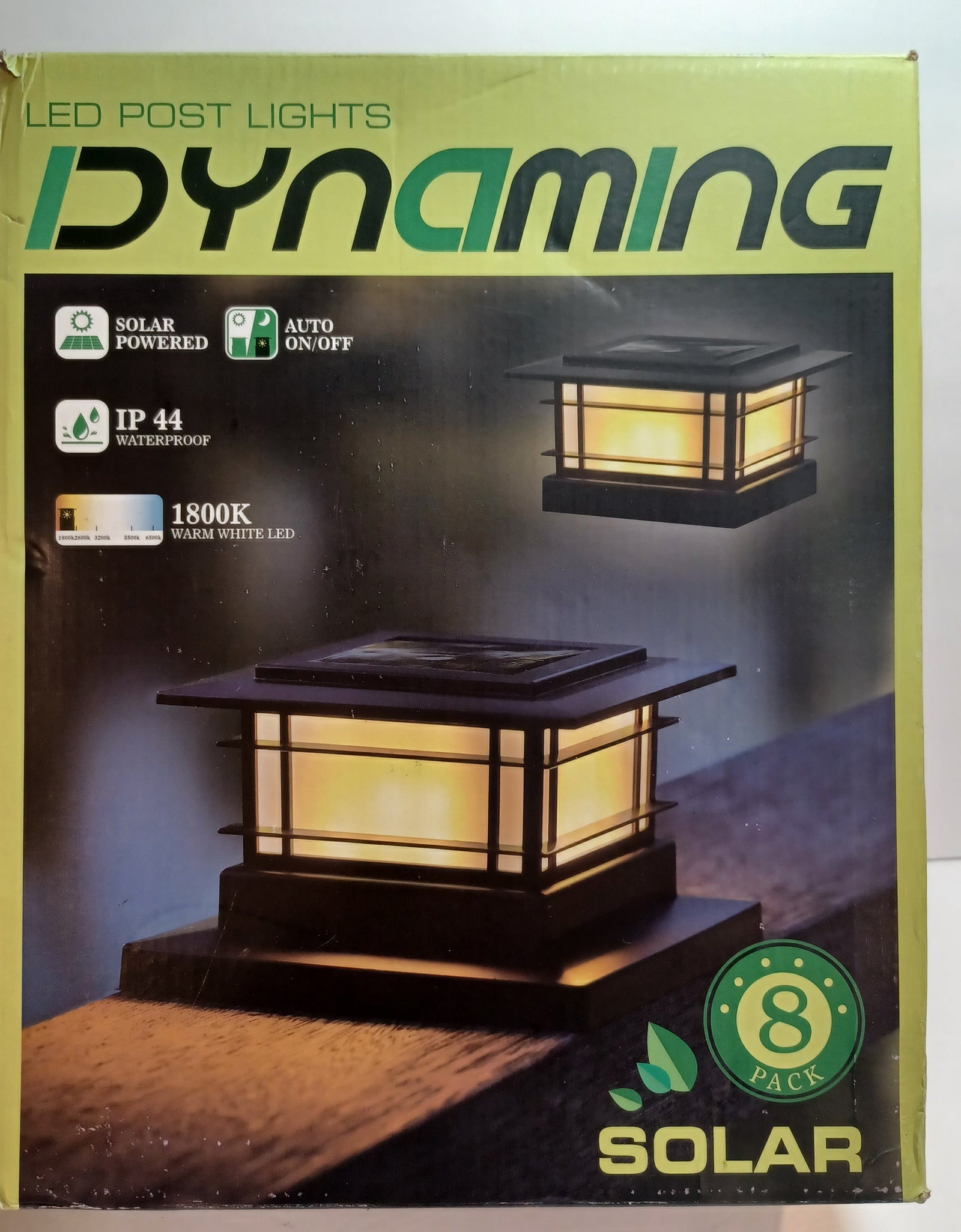 Dynaming 8 Pack Solar Flame Post Lights Outdoor