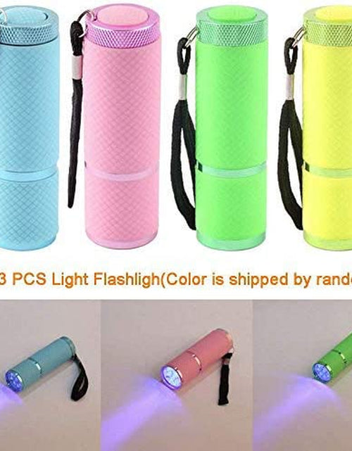 Load image into Gallery viewer, 3Pcs LED Flashlight, Small Glow Flashlights with 9 LED Lights, Portable Light Nail Dryer for Nail Gel (MIXCOLOR)
