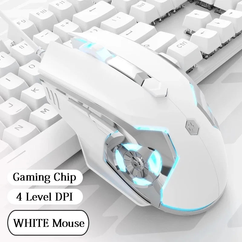 AJ120 Wired Gaming Mouse for Desktop Notebok PC Pink White Blue Mouse