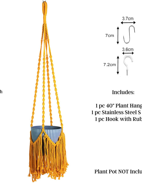 Load image into Gallery viewer, Hanging Planters Macrame for Outdoor &amp; Indoor Plants, Macrame Wall Hanging W 2 Hooks, Hanging Plant Holders, Boho Hanging Planter Basket, No Tassel- Muard 40 Hes, Muard,Dr0010
