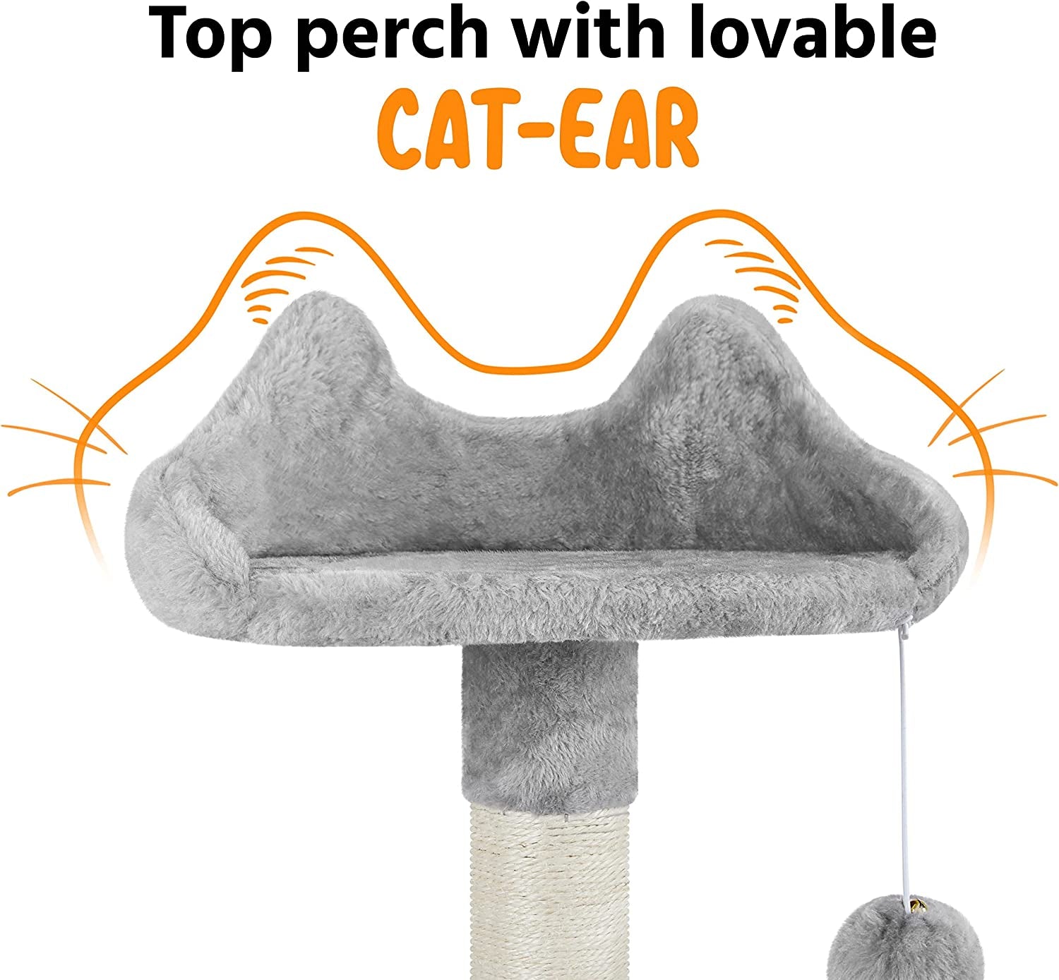 63.5In Multi-Level Cat Tree Tower Condo with Scratching Posts, Platform & Hammock, Cat Activity Center Play Furniture for Kittens, Cats, and Pets