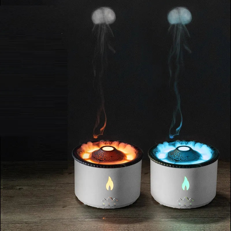 Home Desktop Flame Air Humidifier 360ML Aroma Diffuser Lava Volcano Design Flame Effect Fragrance Machine