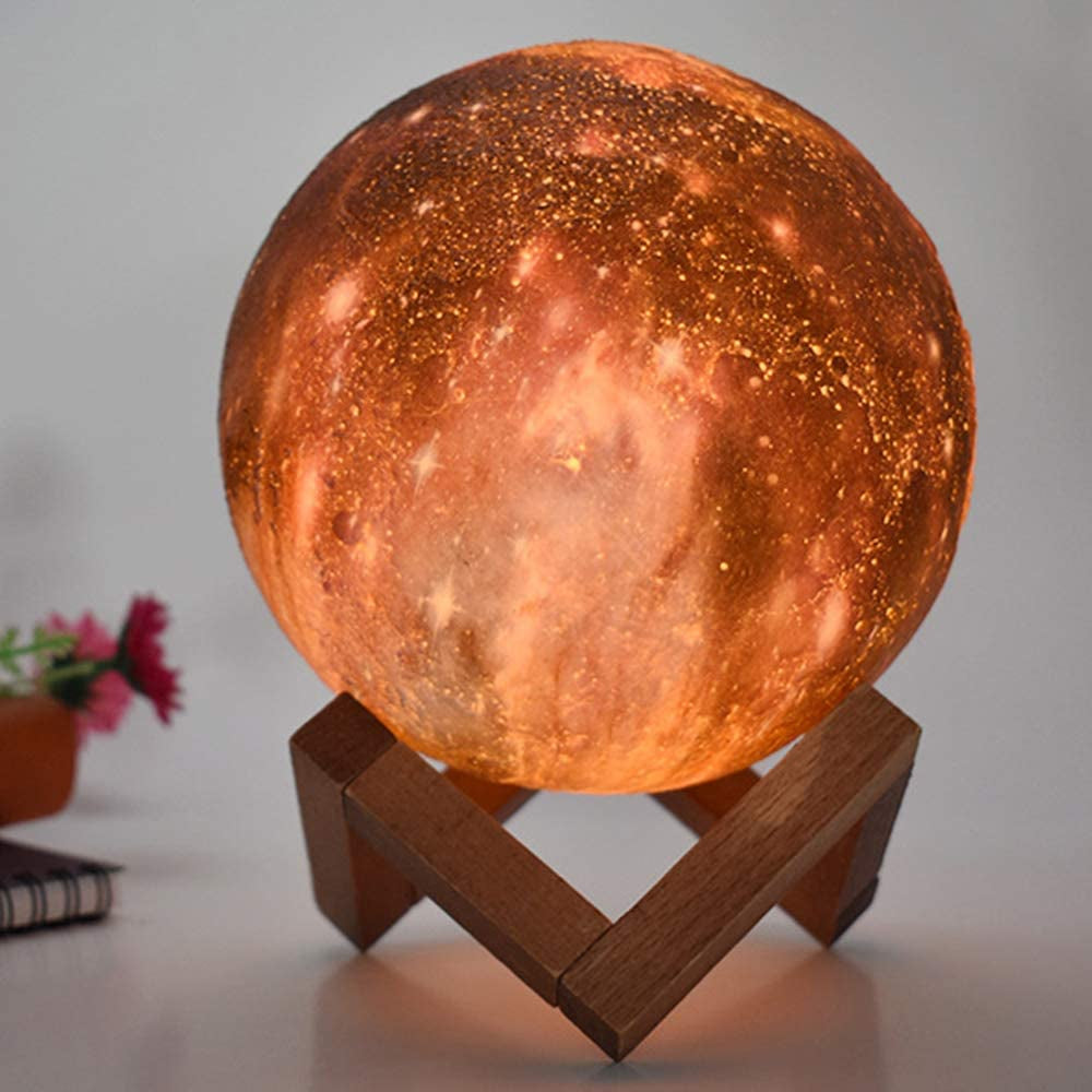 T20 3D Printing Moon Lamp Galaxy Moon Light Kids Night Light 16 Color Change Touch and Remote Control Galaxy Light as Gifts