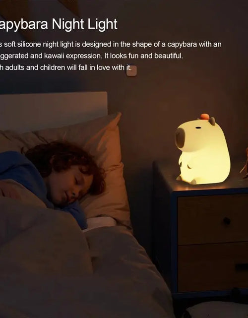 Load image into Gallery viewer, Cute Cartoon Capybara Silicone Night Light USB Rechargeable Timing Dimming Sleep Night Lamp for Children&#39;S Room Decor
