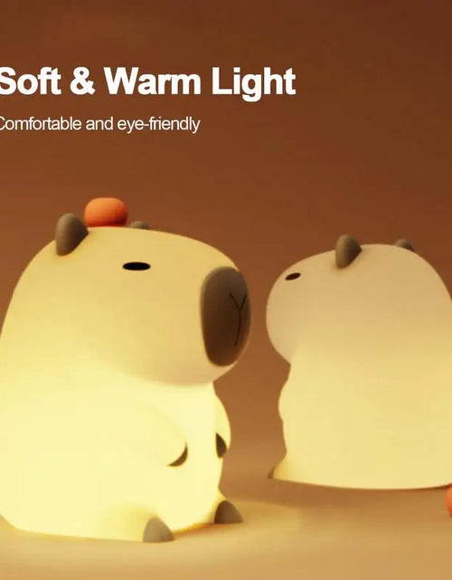 Load image into Gallery viewer, Cute Cartoon Capybara Silicone Night Light USB Rechargeable Timing Dimming Sleep Night Lamp for Children&#39;S Room Decor
