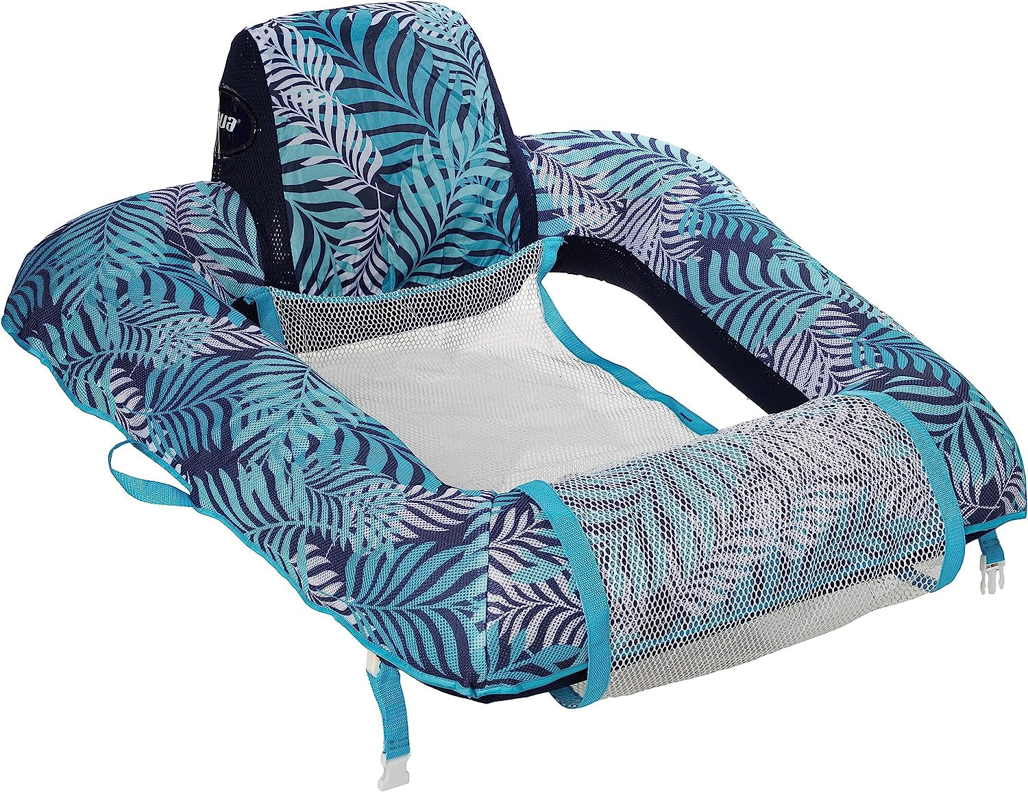 AQUA Zero Gravity Pool Chair Lounge, Inflatable Pool Chair, Adult Pool Float, Heavy Duty, Blue Fern