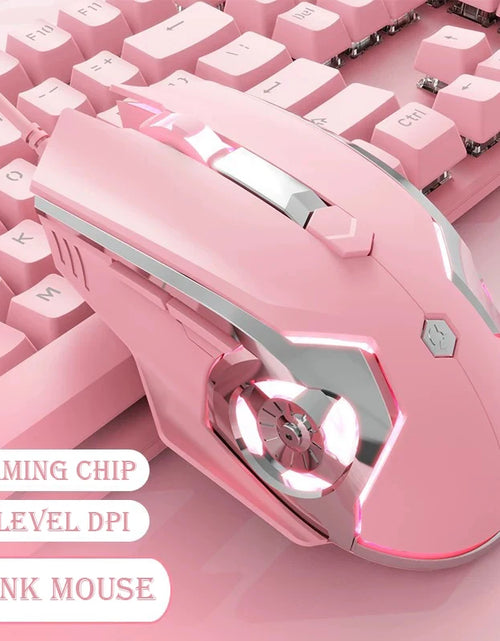 Load image into Gallery viewer, AJ120 Wired Gaming Mouse for Desktop Notebok PC Pink White Blue Mouse
