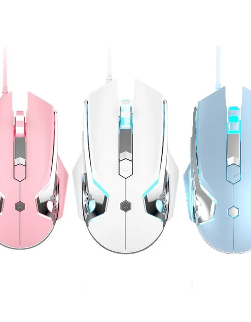 Load image into Gallery viewer, AJ120 Wired Gaming Mouse for Desktop Notebok PC Pink White Blue Mouse
