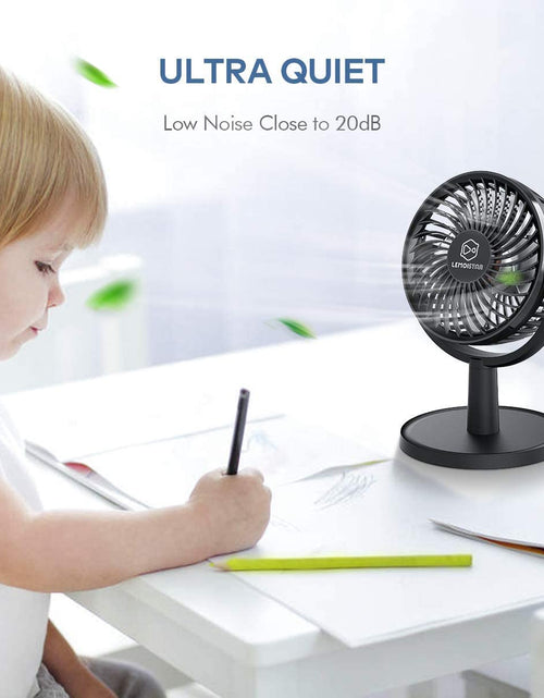 Load image into Gallery viewer, Small Personal USB Powered Fan with 4 Speeds, Portable Desk Fans with 310° Rotation, Mini Powerful Table Fans, Ultra Quiet Air Cooling Fan for Office, Bedroom, Easy to Store, Strong, Compact-Black
