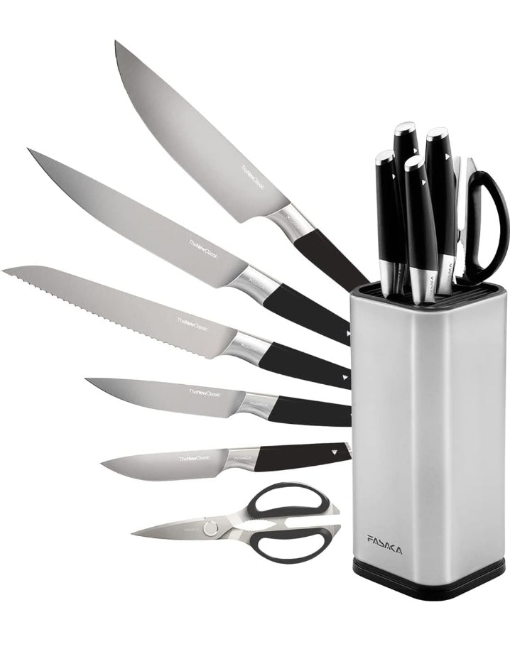 Fasaka 7Pcs Professional German High Carbon Stainless Steel Full-Tang knife set