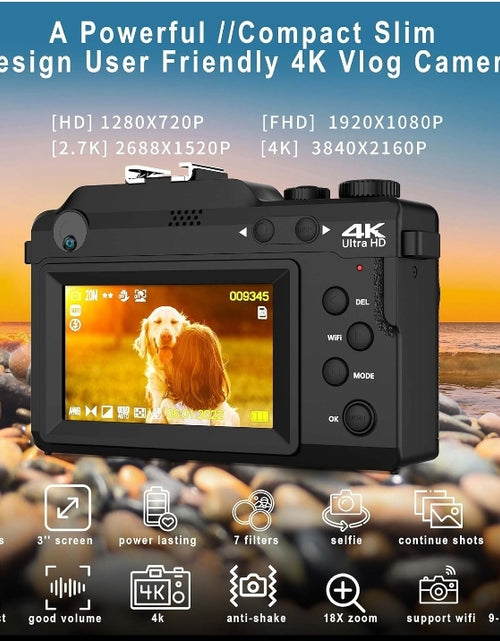 Load image into Gallery viewer, Digital Camera for Photography,  4K Vlog Camera
