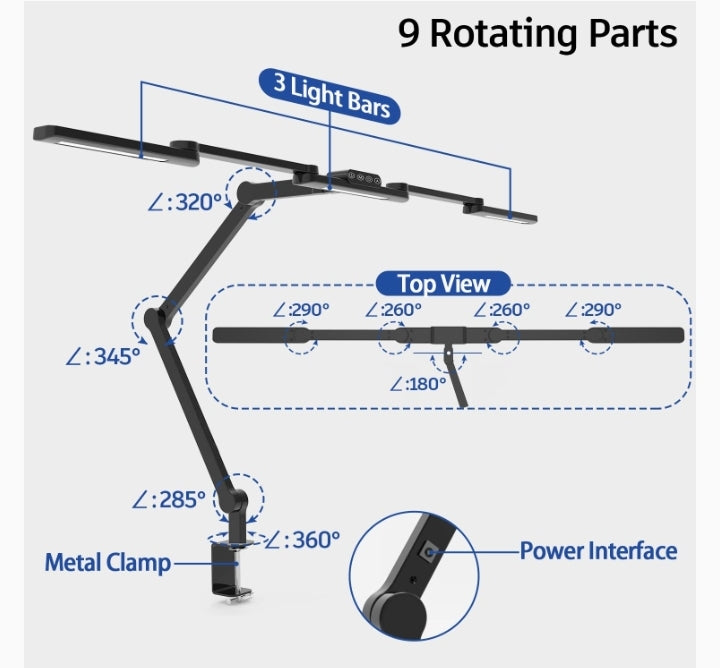 Transformable Desk Lamp- Pro with Swing Arm