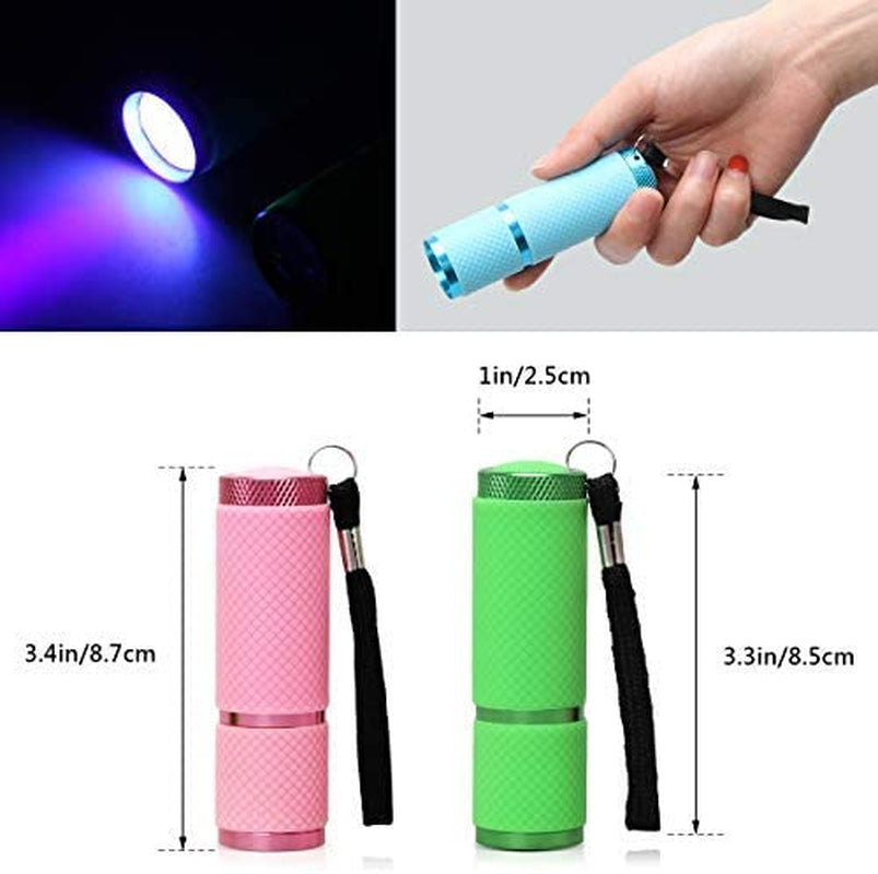 3Pcs LED Flashlight, Small Glow Flashlights with 9 LED Lights, Portable Light Nail Dryer for Nail Gel (MIXCOLOR)