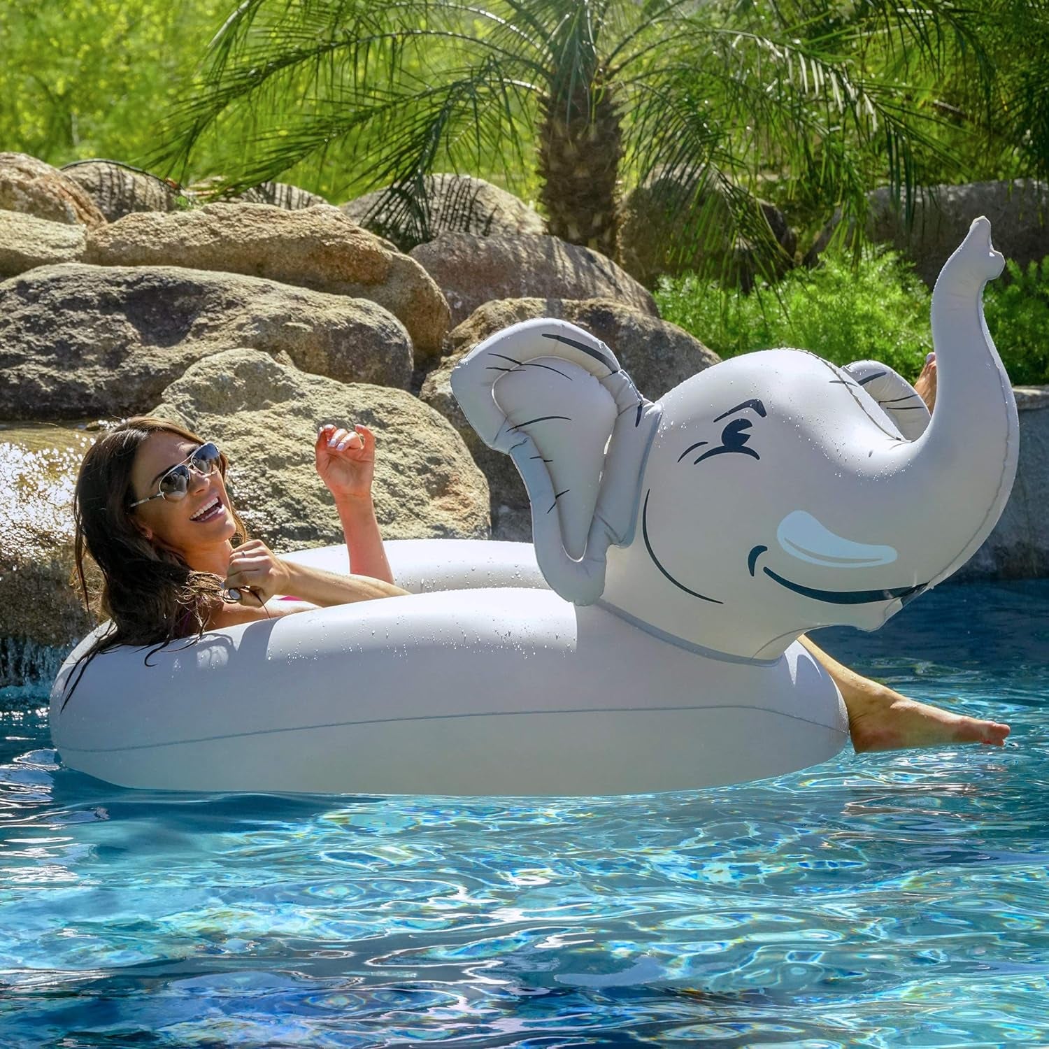 Elephant Pool Float Party Tube - Inflatable Rafts for Adults & Kids