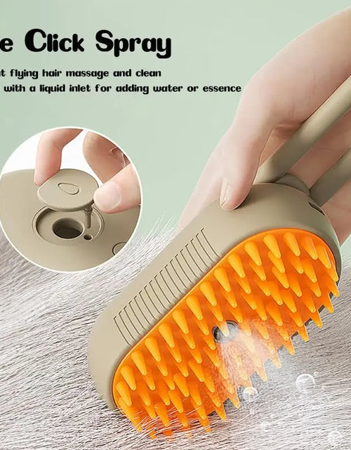 Load image into Gallery viewer, Steamy Dog Brush Electric Spray Cat Hair Brush 3 In1 Dog Steamer Brush for Massage Pet Grooming Removing Tangled and Loose Hair
