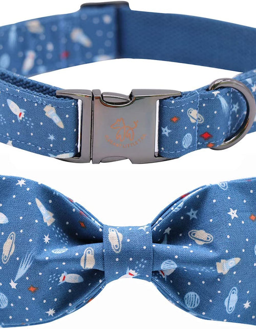 Load image into Gallery viewer, Dog Collar with Bow, Cotton &amp; Webbing, Bowtie Dog Collar, Adjustable Dog Collars for Small Medium Large Dogs and Cats
