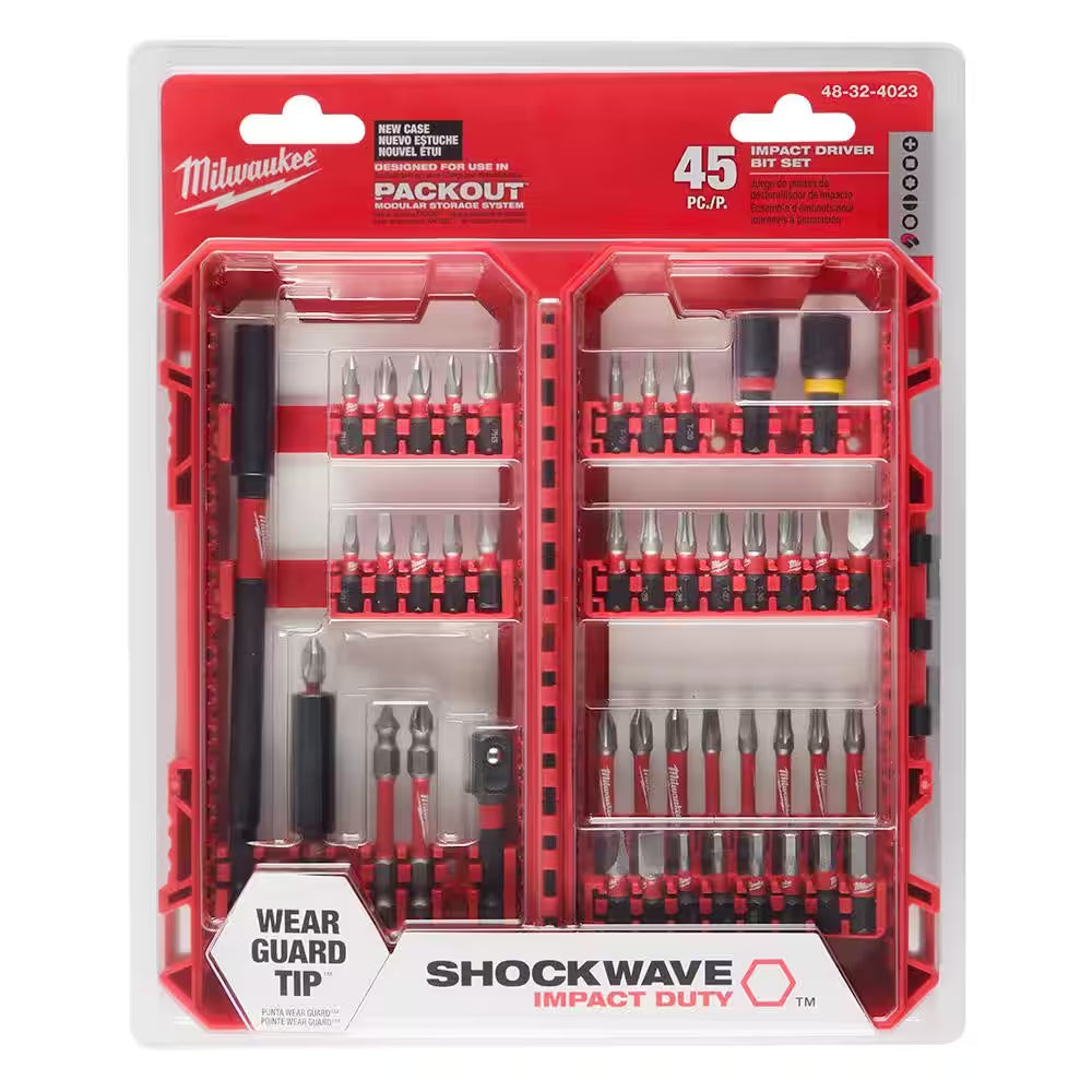 SHOCKWAVE Impact Duty Alloy Steel Screw Driver Bit Set (45-Piece)