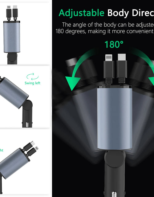 Load image into Gallery viewer, 2023 New Retractable Car Charger 4 In1 Fast Car Phone Charger 66W Retractable Cables (2.6Ft) and 2 USB Ports Car Charger Adapter
